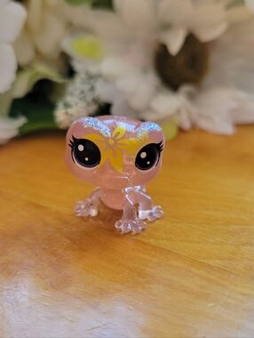 Littlest Pet Shop LPS Mini Crocodile Lizard Petal Party Lily Glitter Orange